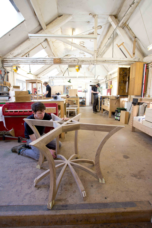 The Edward Barnsley Workshop near Petersfield, Hampshire, where exquisite, craftsman-designed furniture is still made to the same exacting standards established by their illustrious founder. Image courtesy of Edward Barnsley Studios.